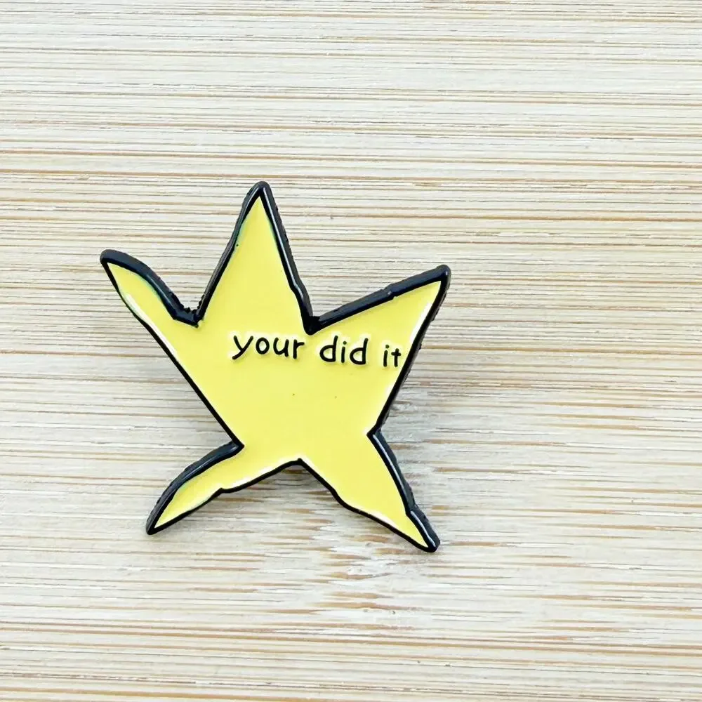 Gold Star Pin Your Did It Enamel Pin, Introverts and Extroverts Gift